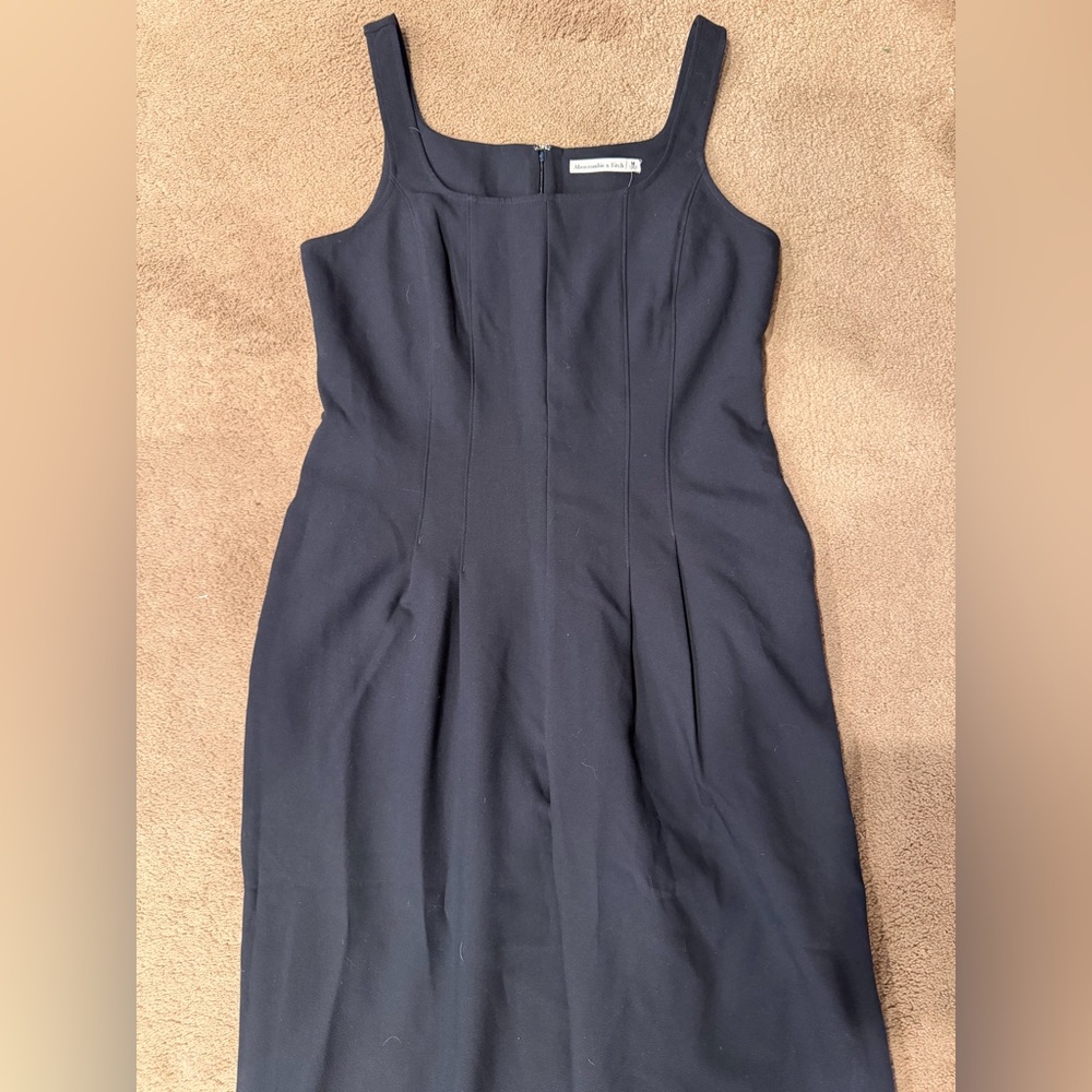 Abercrombie & Fitch Black Square-Neck Wide-Leg Jumpsuit Size Medium BNWT - Picture 2 of 5